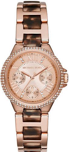 Women's Rose Gold Michael Kors Mini Camille Glitz Watch 